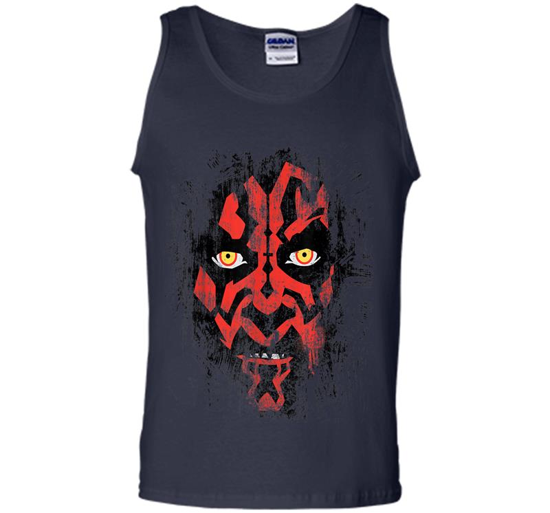 Inktee Store - Star Wars Darth Maul Weathered Face Mens Tank Top Image