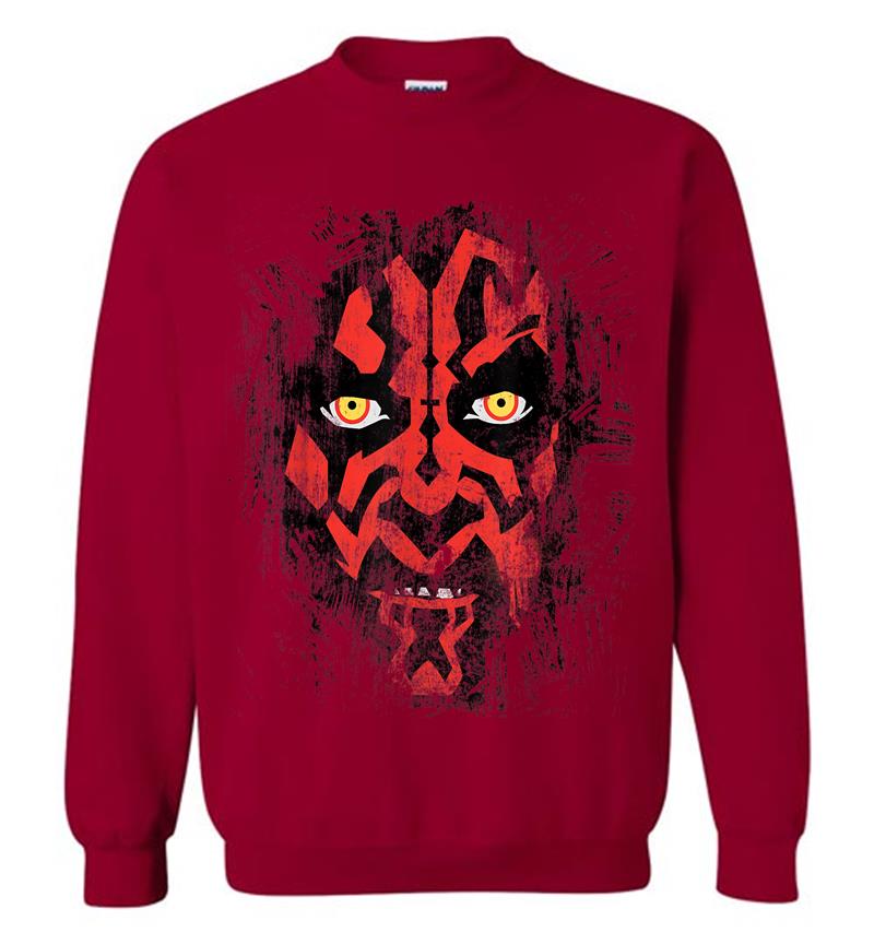 Inktee Store - Star Wars Darth Maul Weathered Face Sweatshirt Image