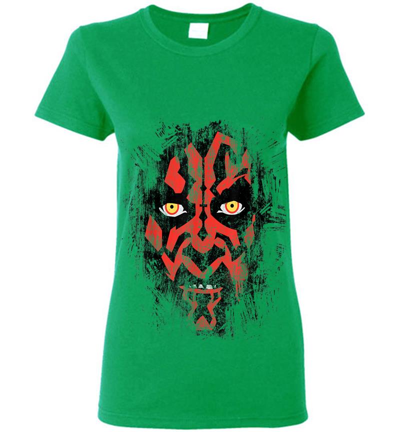 Inktee Store - Star Wars Darth Maul Weathered Face Womens T-Shirt Image