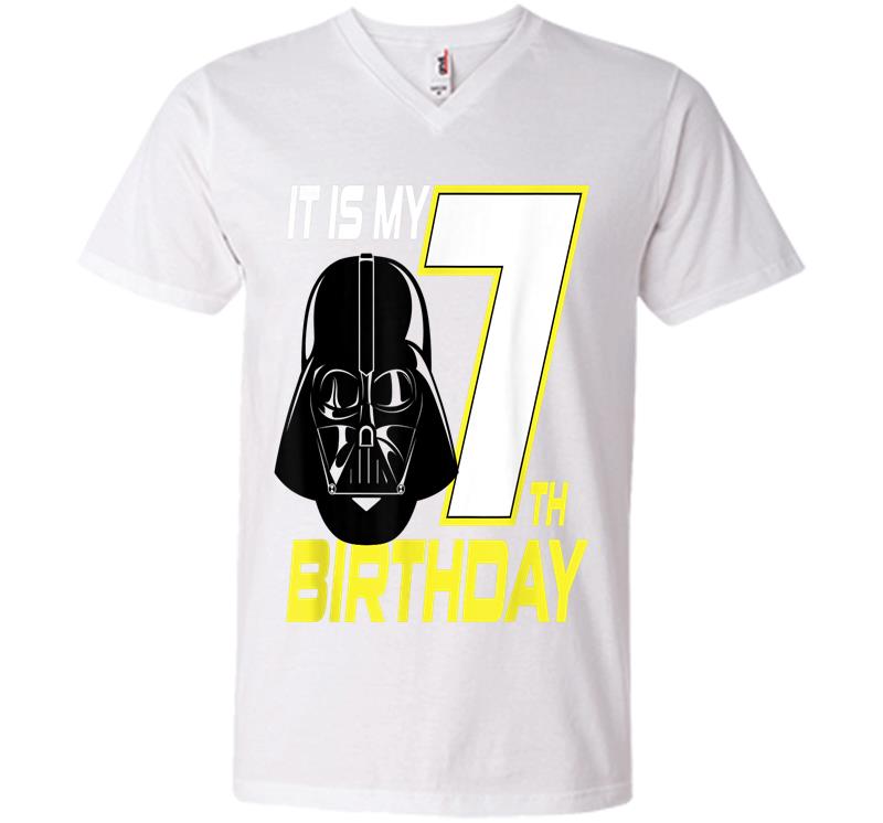 Inktee Store - Star Wars Darth Vader 7Th Birthday V-Neck T-Shirt Image