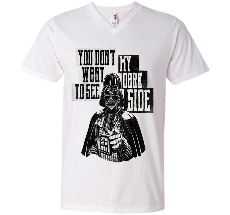 Inktee Store - Star Wars Darth Vader Dark Side Funny V-Neck T-Shirt Image