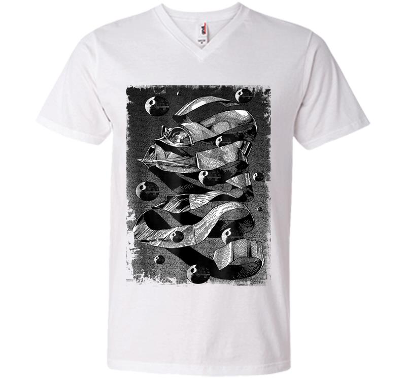 Inktee Store - Star Wars Darth Vader Mc Escher Style Graphic V-Neck T-Shirt Image