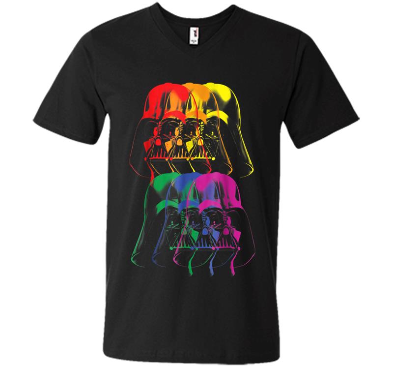 Star Wars Darth Vader Rainbow Darkside Pride Graphic V-Neck T-Shirt
