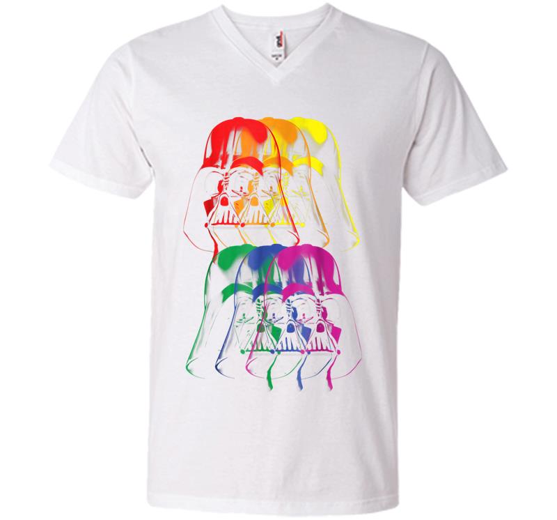 Inktee Store - Star Wars Darth Vader Rainbow Darkside Pride Graphic V-Neck T-Shirt Image