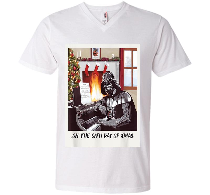 Inktee Store - Star Wars Darth Vader Sith Day Of Xmas Holiday V-Neck T-Shirt Image