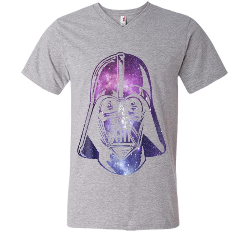 Inktee Store - Star Wars Darth Vader Space Helmet Galaxy V-Neck T-Shirt Image