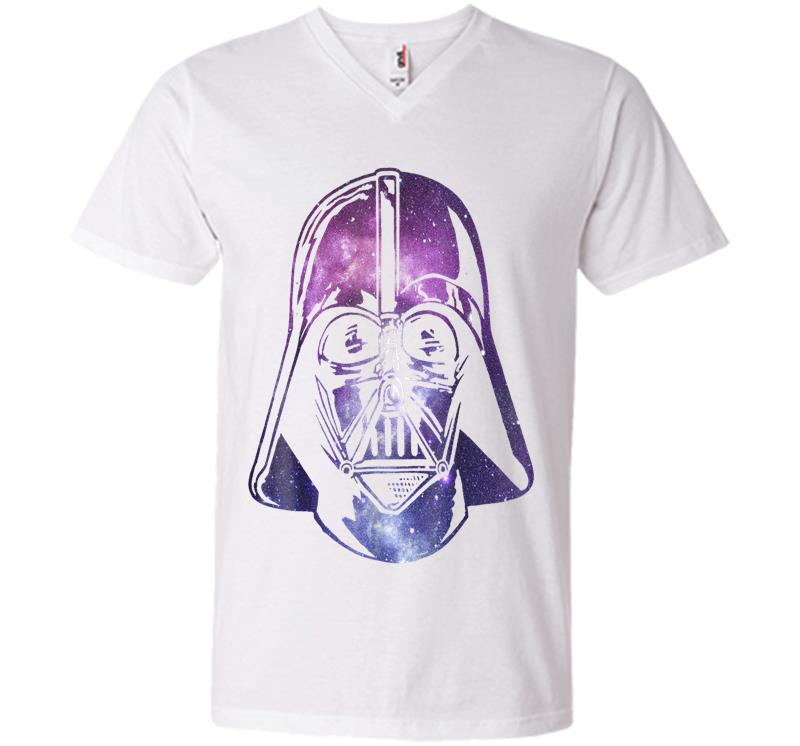 Inktee Store - Star Wars Darth Vader Space Helmet Galaxy V-Neck T-Shirt Image