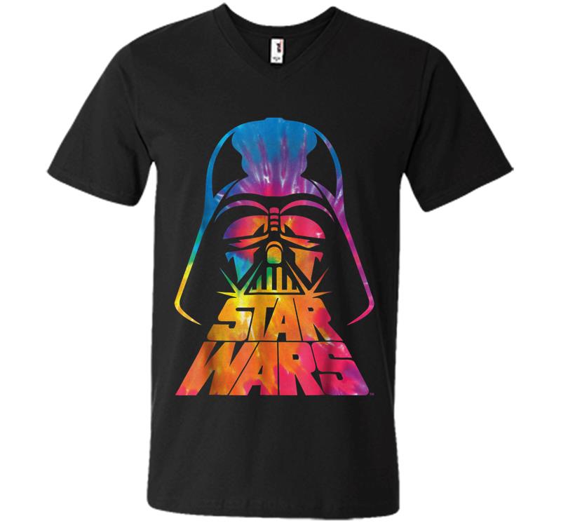 Star Wars Darth Vader Tie Dye Helmet Graphic Z1 V-Neck T-Shirt