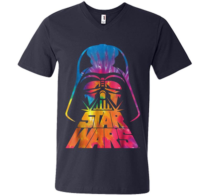 Inktee Store - Star Wars Darth Vader Tie Dye Helmet Graphic Z1 V-Neck T-Shirt Image