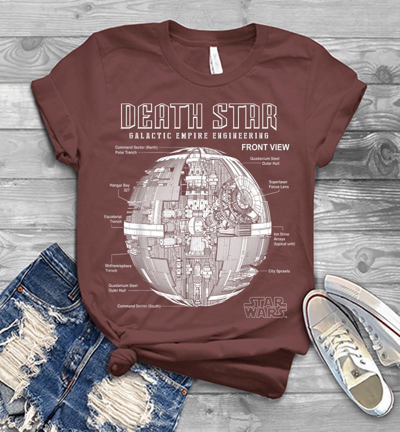 Inktee Store - Star Wars Death Star Empire Engineering Diagram Mens T-Shirt Image