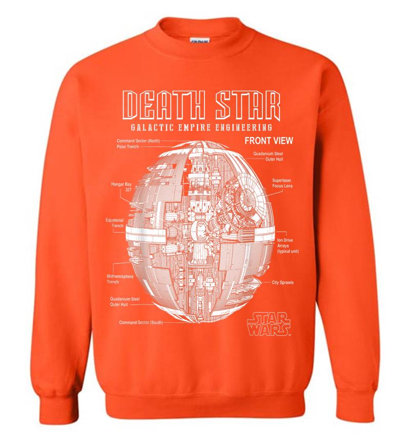 Inktee Store - Star Wars Death Star Empire Engineering Diagram Sweatshirt Image