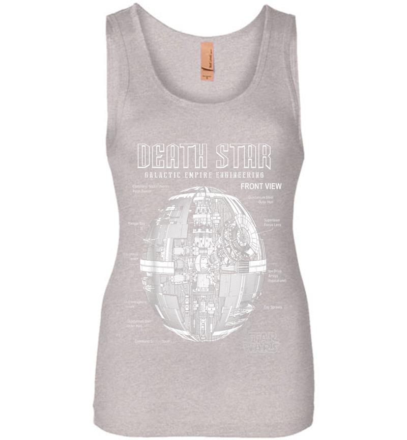 Inktee Store - Star Wars Death Star Empire Engineering Diagram Womens Jersey Tank Top Image