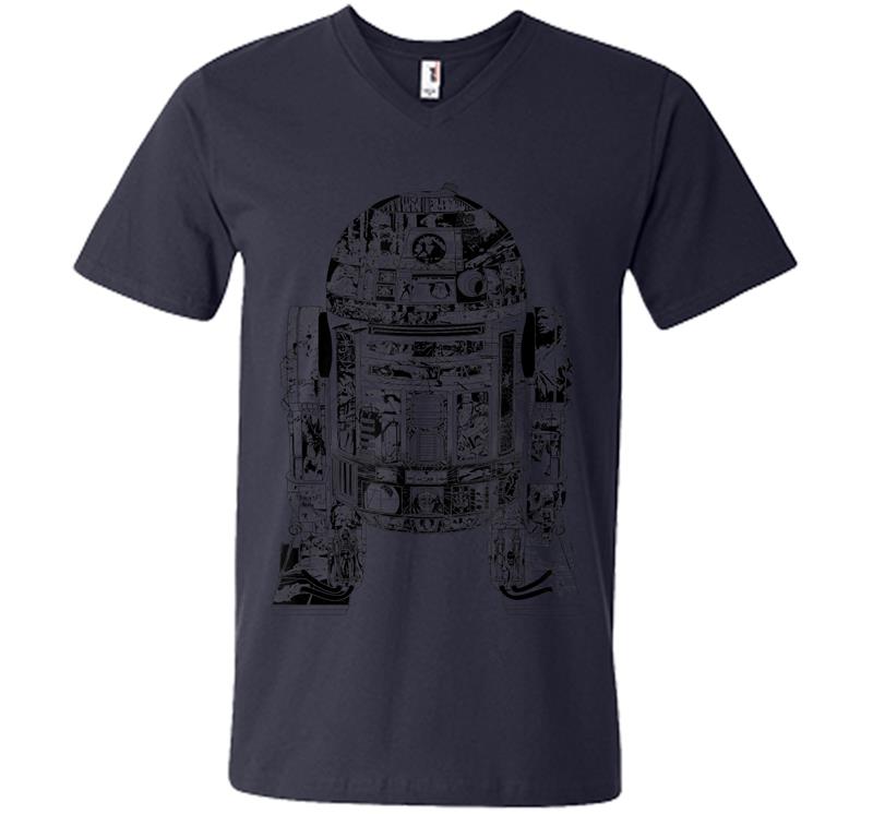 Inktee Store - Star Wars Epic R2-D2 Panel Graphic V-Neck T-Shirt Image