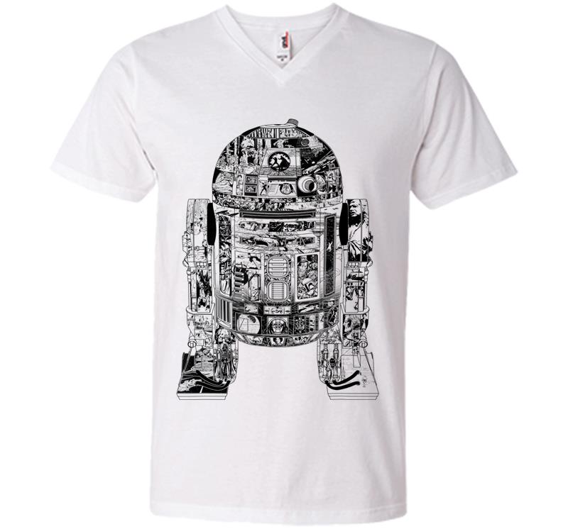 Inktee Store - Star Wars Epic R2-D2 Panel Graphic V-Neck T-Shirt Image