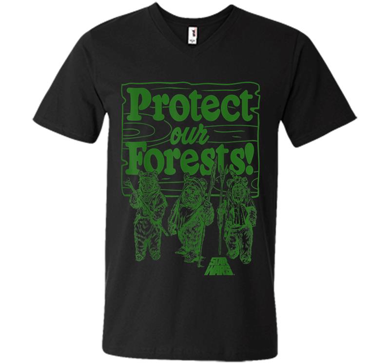 Star Wars Ewoks Protect Our Forests Camp Graphic C1 V-Neck T-Shirt