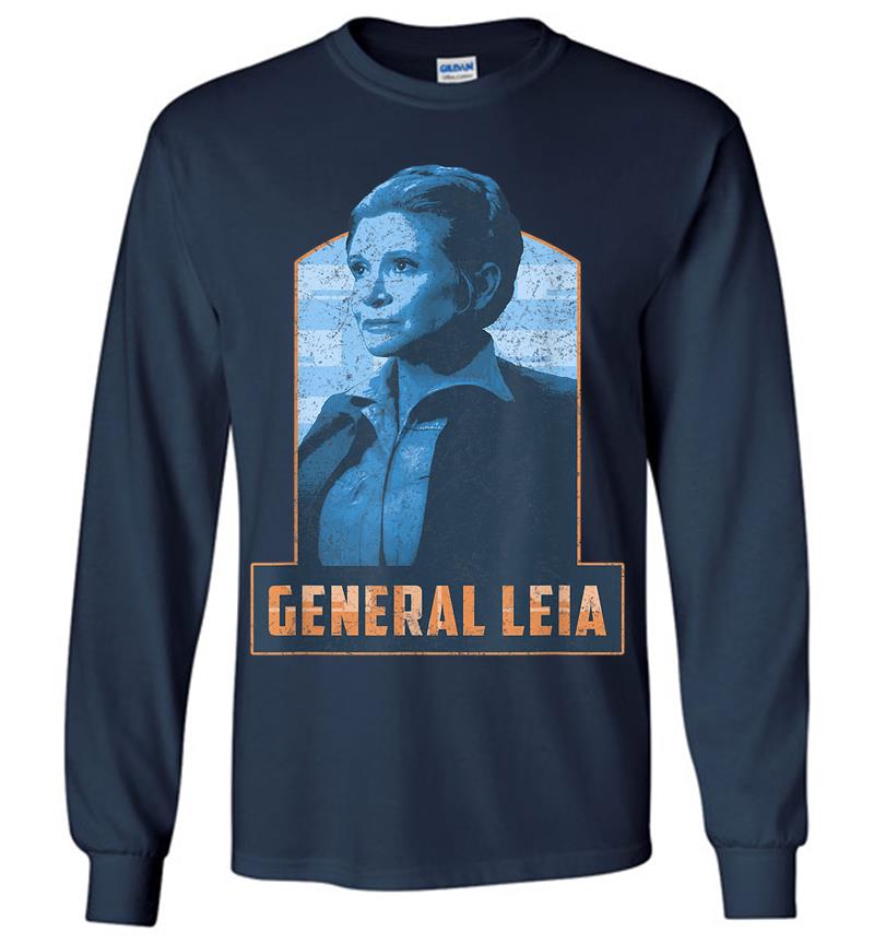 Inktee Store - Star Wars General Leia Episode 7 Tonal Portrait Long Sleeve T-Shirt Image