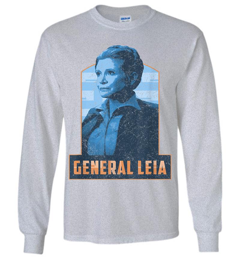 Inktee Store - Star Wars General Leia Episode 7 Tonal Portrait Long Sleeve T-Shirt Image