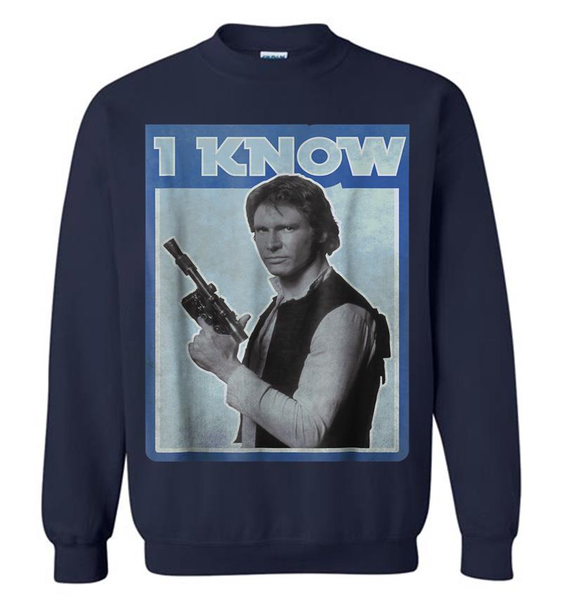 Inktee Store - Star Wars Han Solo Iconic Unscripted I Know Graphic Sweatshirt Image