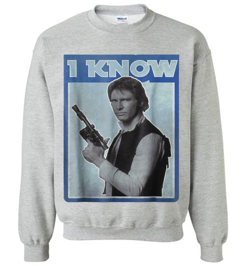 Inktee Store - Star Wars Han Solo Iconic Unscripted I Know Graphic Sweatshirt Image