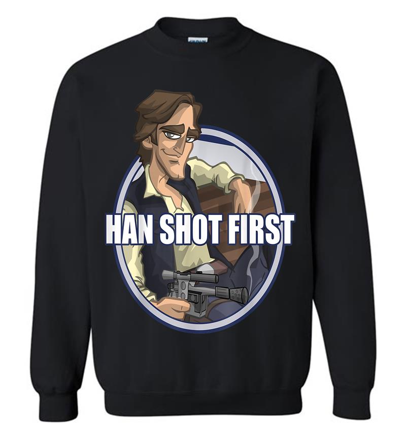 Star Wars Han Solo Shot First Cartoon Graphic Sweatshirt