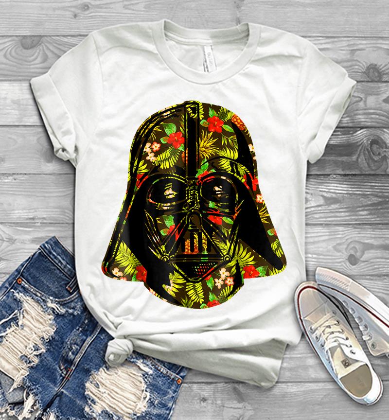 Inktee Store - Star Wars Hawaiian Print Darth Vader Helmet Graphic Mens T-Shirt Image
