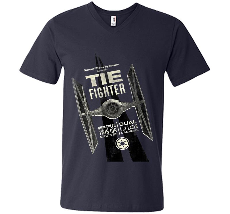 Inktee Store - Star Wars Imperial Tie Fighter Retro V-Neck T-Shirt Image