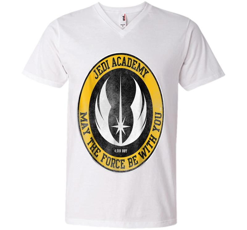 Inktee Store - Star Wars Jedi Academy Gold Emblem Graphic V-Neck T-Shirt Image