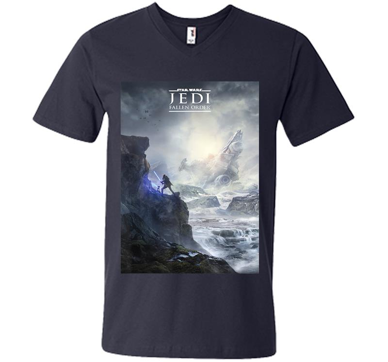 Inktee Store - Star Wars Jedi Fallen Order Logo Teaser Poster V-Neck T-Shirt Image