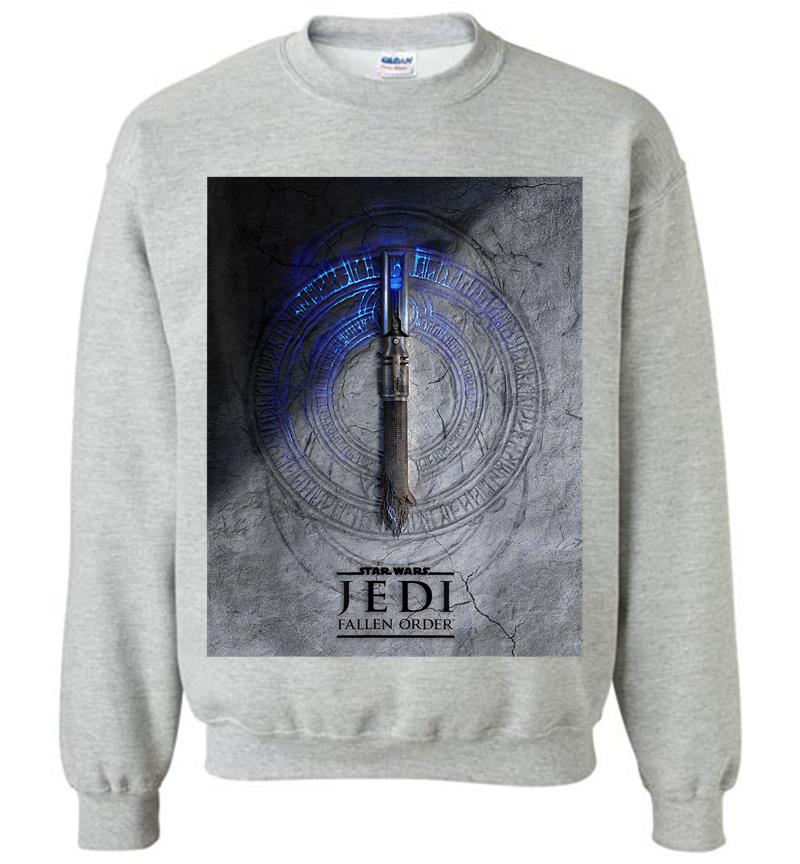 Inktee Store - Star Wars Jedi Fallen Order Teaser Image Lightsaber Sweatshirt Image