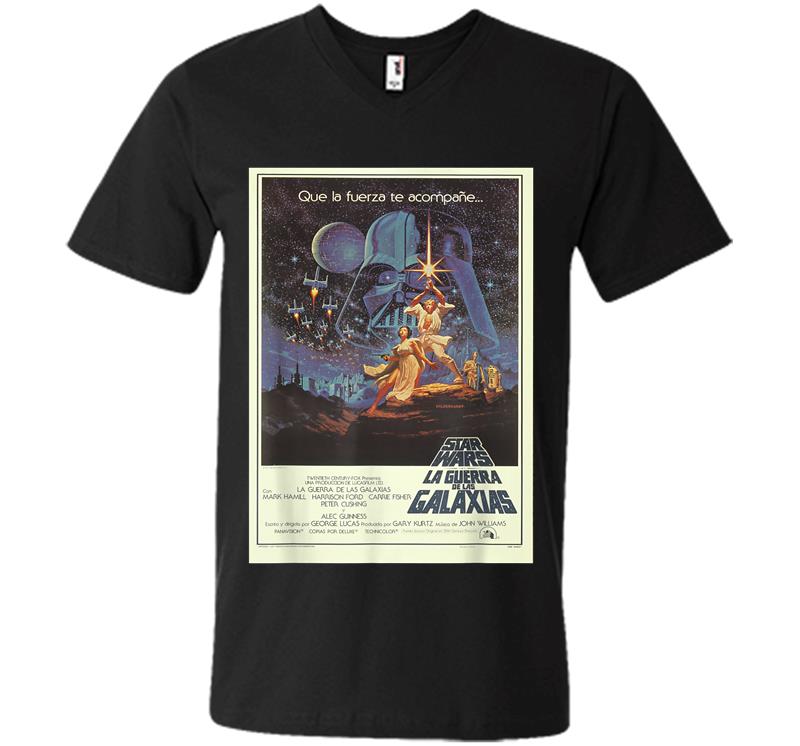 Star Wars La Guerra De Las Galaxias Movie Poster V-Neck T-Shirt