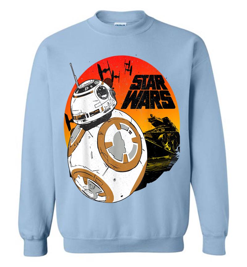 Inktee Store - Star Wars Last Jedi Bb-8 Retro Sunset Rollabout Sweatshirt Image