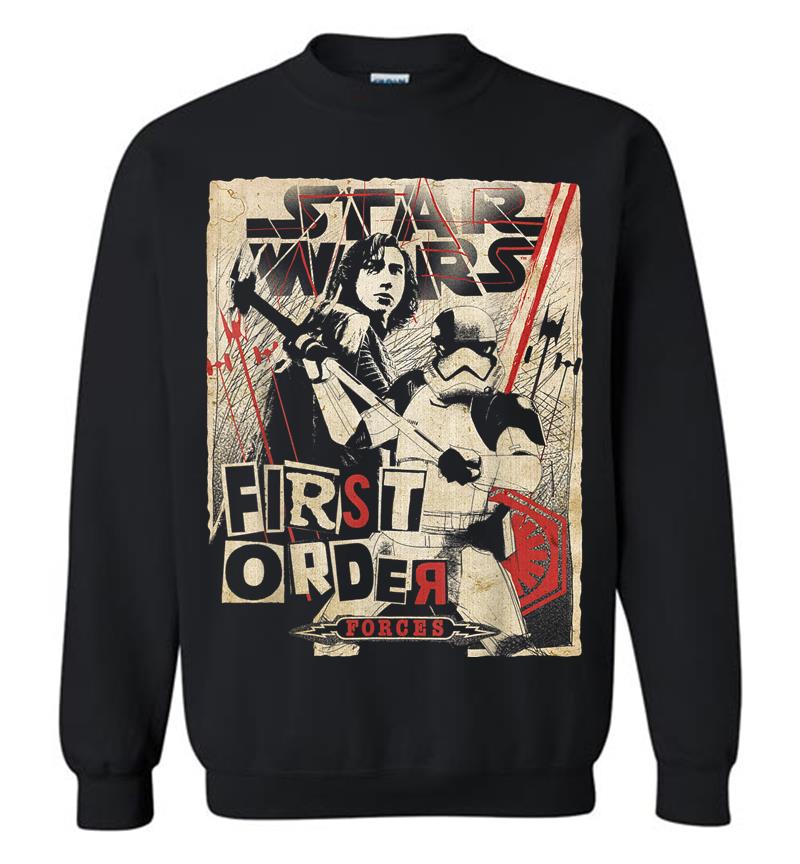 Star Wars Last Jedi First Order Cutout Grunge Poster Sweatshirt