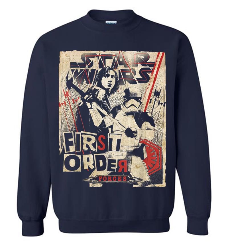 Inktee Store - Star Wars Last Jedi First Order Cutout Grunge Poster Sweatshirt Image
