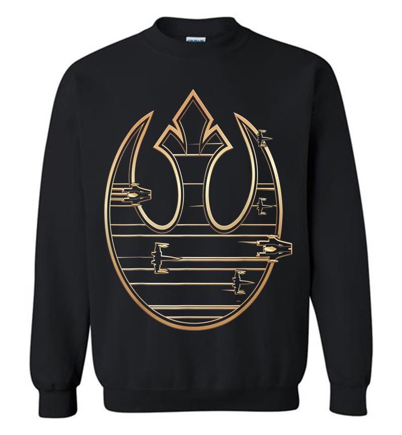 Star Wars Last Jedi Gold Platinum Rebel Fleet Logo Sweatshirt