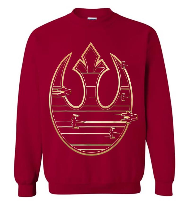 Inktee Store - Star Wars Last Jedi Gold Platinum Rebel Fleet Logo Sweatshirt Image