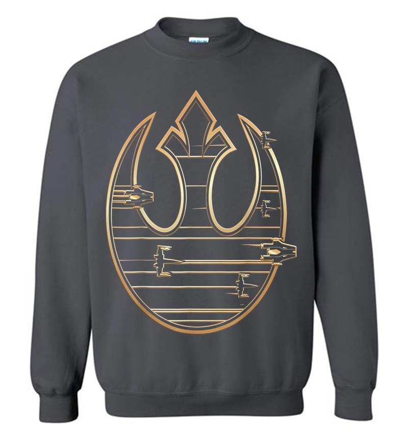 Inktee Store - Star Wars Last Jedi Gold Platinum Rebel Fleet Logo Sweatshirt Image