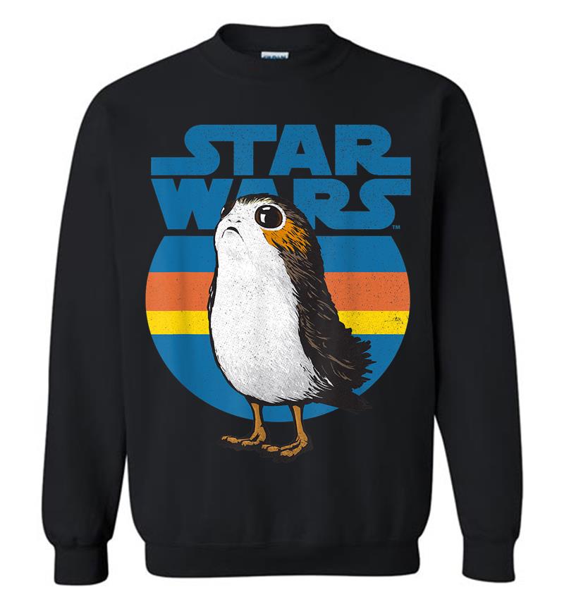 Star Wars Last Jedi Porg Retro Stripes Logo Graphic Sweatshirt