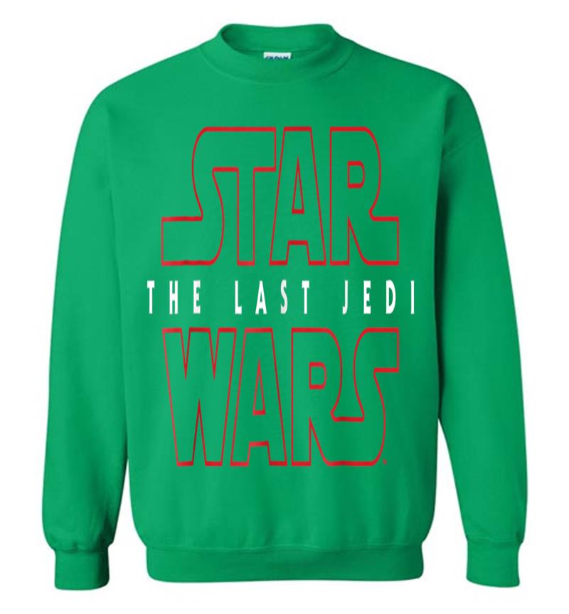 Inktee Store - Star Wars Last Jedi Red Outline Logo Graphic Sweatshirt Image
