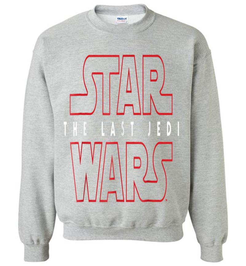 Inktee Store - Star Wars Last Jedi Red Outline Logo Graphic Sweatshirt Image