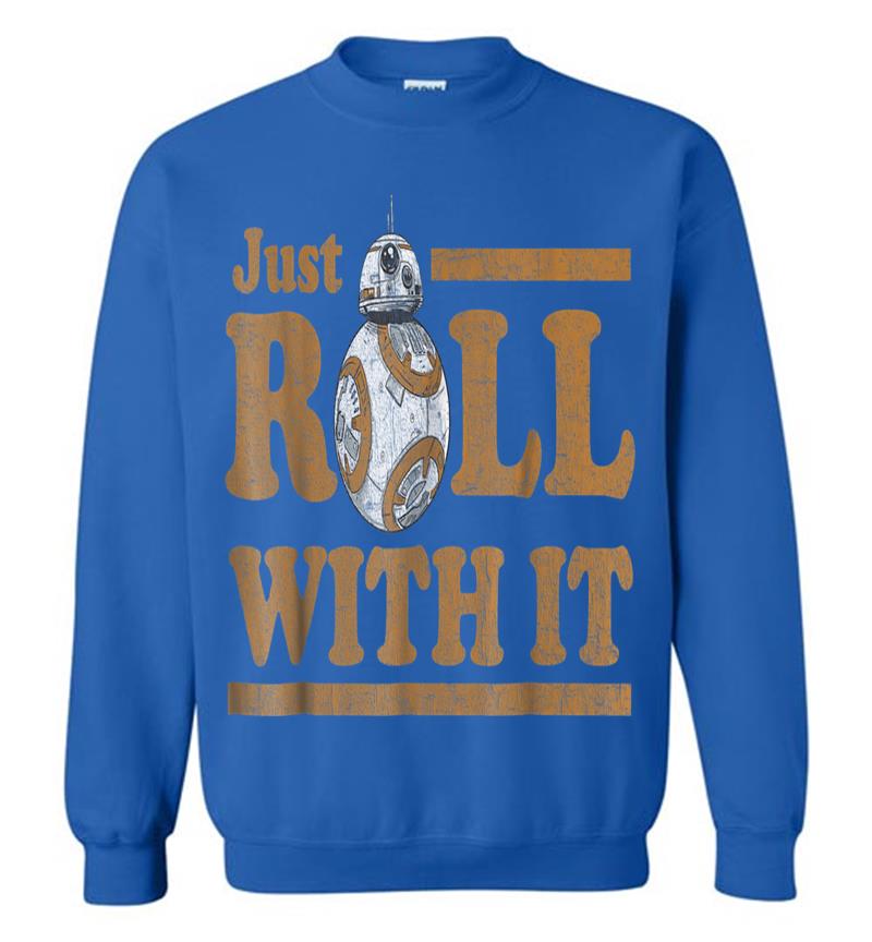 Inktee Store - Star Wars Last Jedi Retro Just Roll Bb-8 Graphic Sweatshirt Image