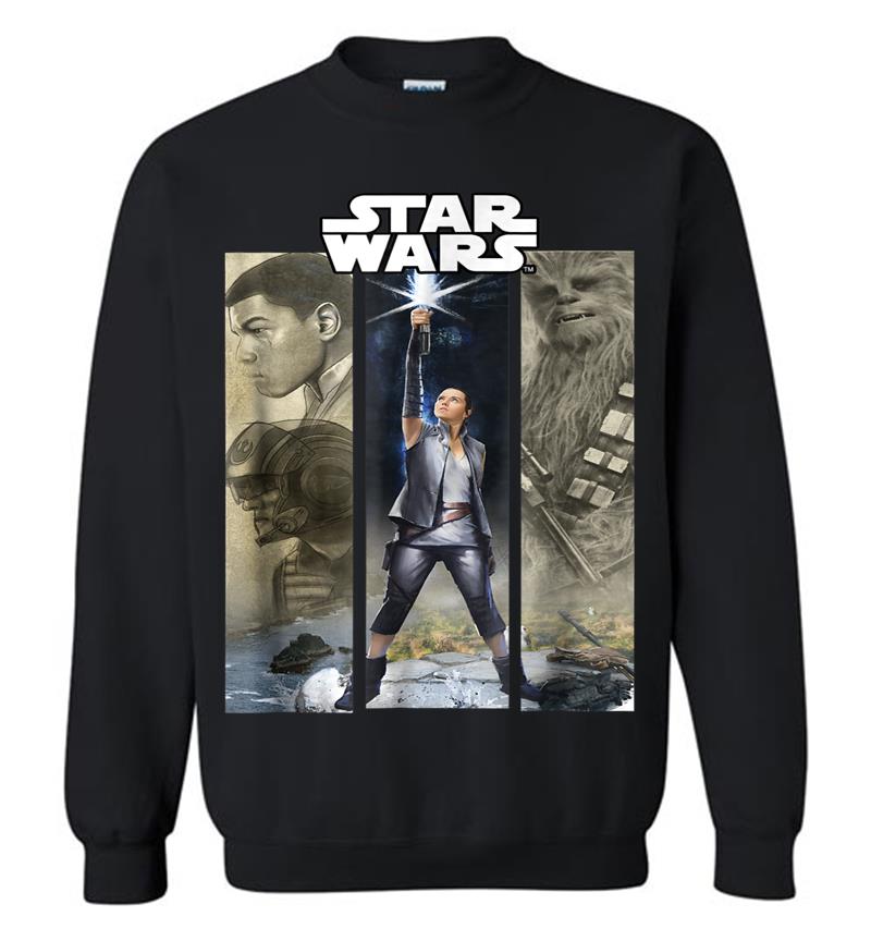 Star Wars Last Jedi Rey Finn Poe Chewie Epic Panel Sweatshirt