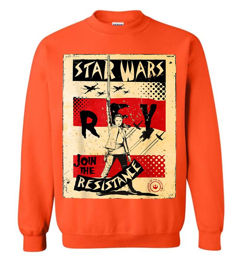 Inktee Store - Star Wars Last Jedi Rey Vintage Propaganda Graphic Sweatshirt Image