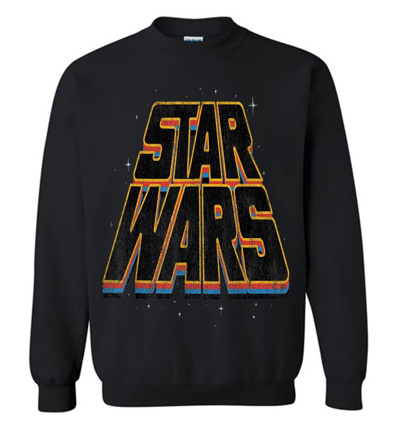Star Wars Layered Slanted Logo Vintage Style Sweatshirt