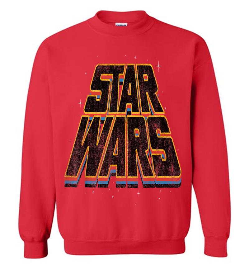 Inktee Store - Star Wars Layered Slanted Logo Vintage Style Sweatshirt Image