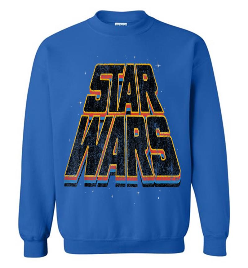 Inktee Store - Star Wars Layered Slanted Logo Vintage Style Sweatshirt Image