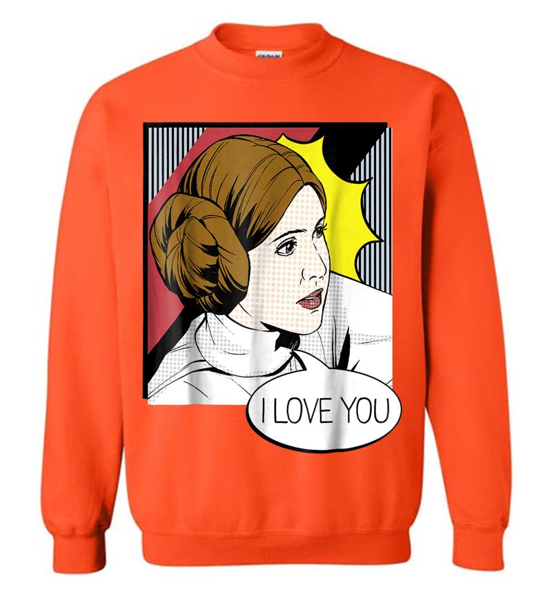 Inktee Store - Star Wars Leia I Love You Pop Art Couples Graphic Sweatshirt Image