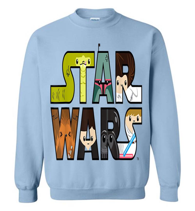 Inktee Store - Star Wars Logo Character Close-Up Kawaii Style Sweatshirt Image