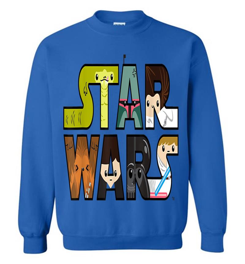 Inktee Store - Star Wars Logo Character Close-Up Kawaii Style Sweatshirt Image