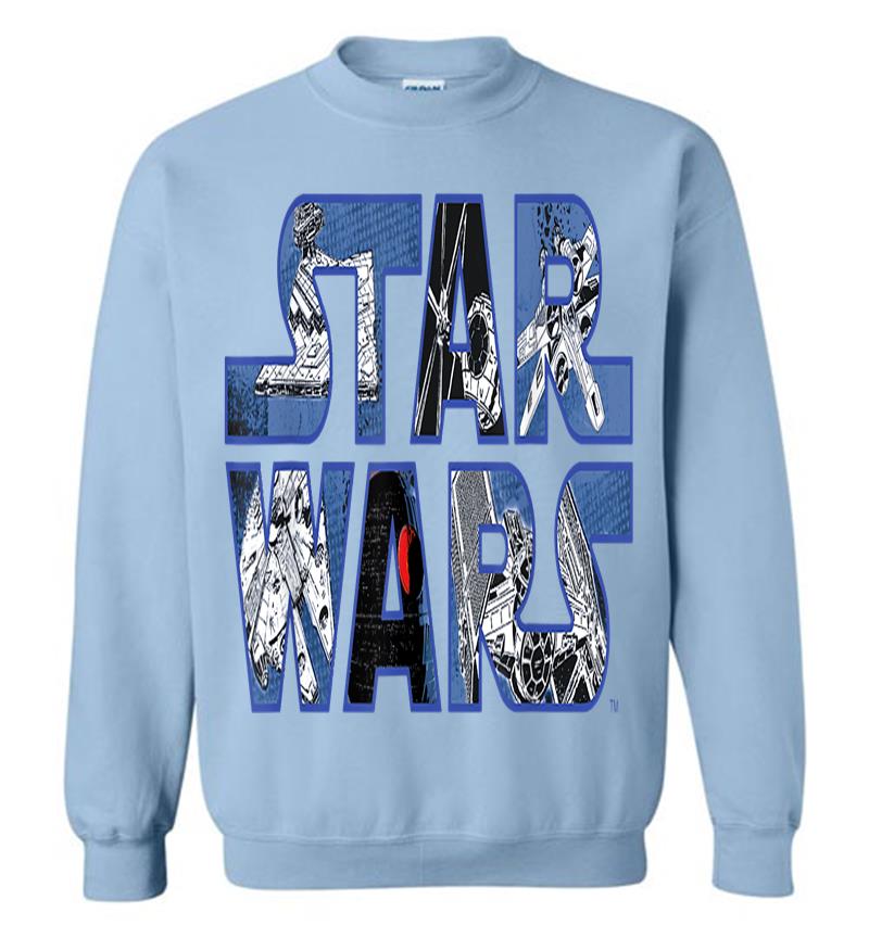 Inktee Store - Star Wars Logo Millennium Falcon And Death Star Sweatshirt Image
