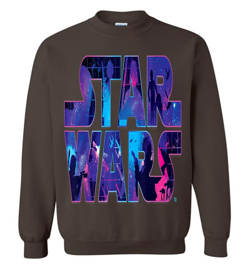Inktee Store - Star Wars Logo Retro 90S Twinkling Stars Sweatshirt Image